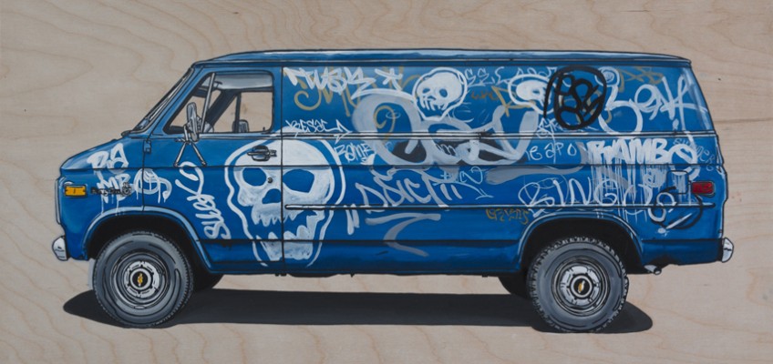 Division, Oil and Silkscreen on Panel 20″ x 30″ by Kevin Cyr